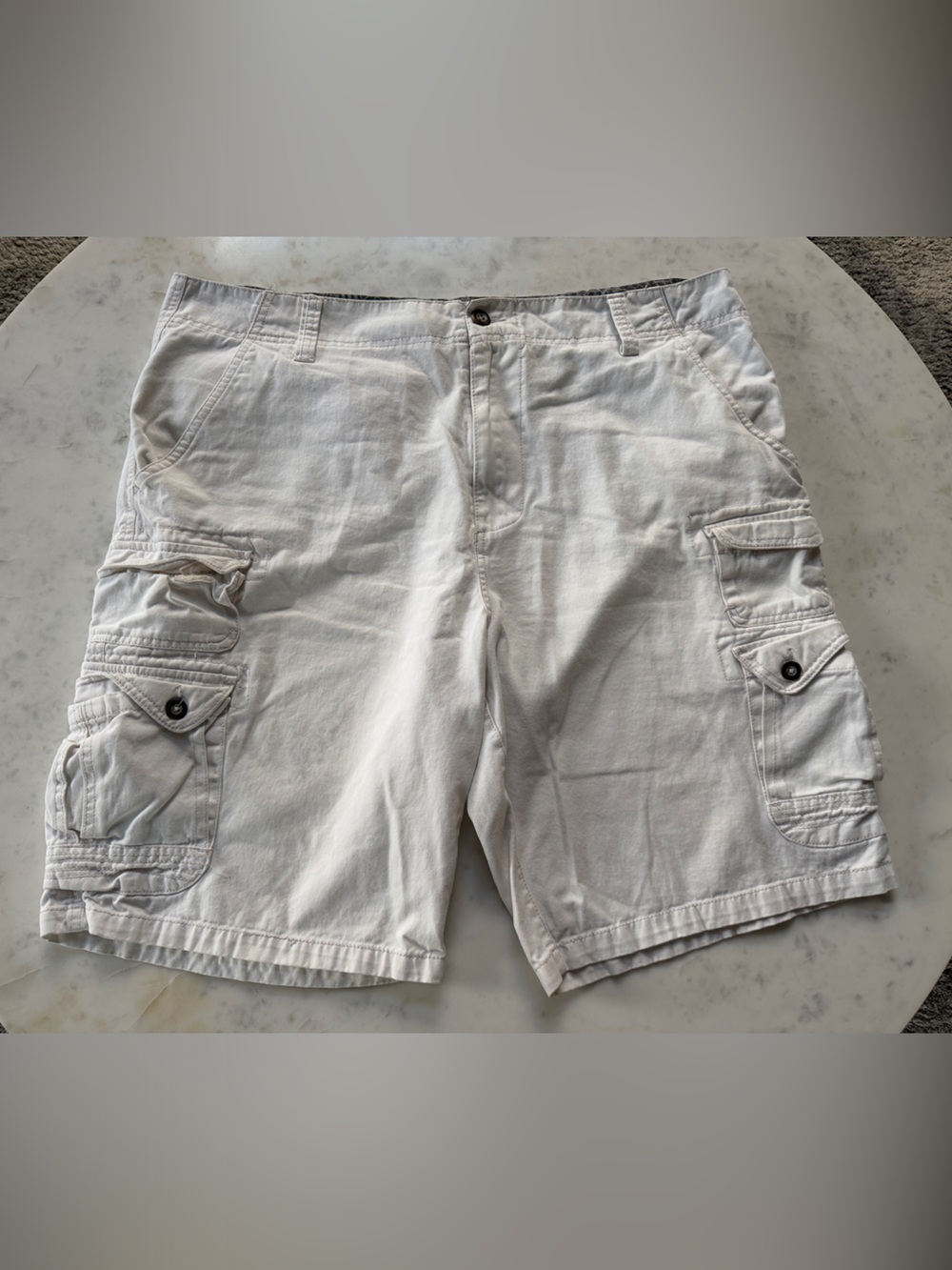 OP White Men's Cargo Shorts with Pocket Flaps- FLAWED